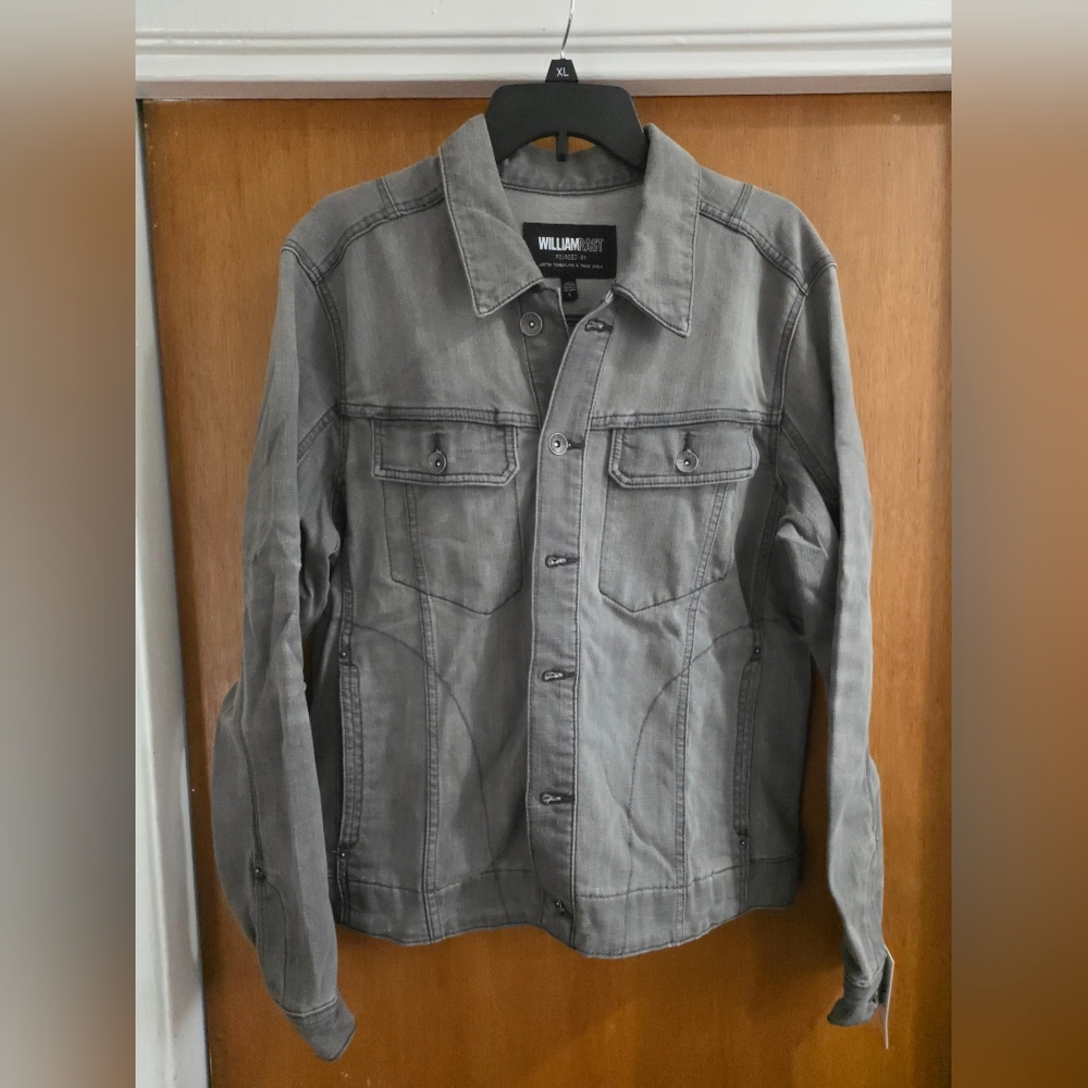 Men's William Rast Gray stretch denim jacket Large